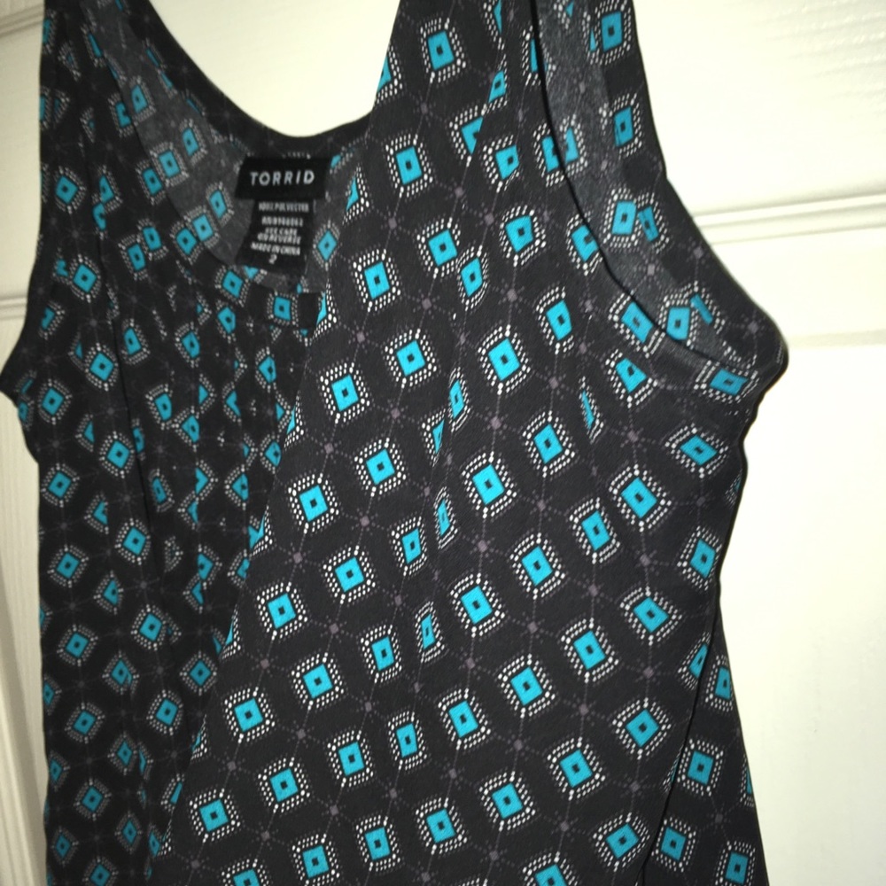 Black and teal tank top